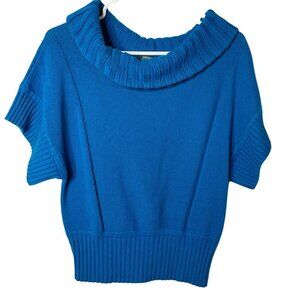 Womens Blue Cowl Neck Sweater Kenneth Cole Knit Top u Size Medium